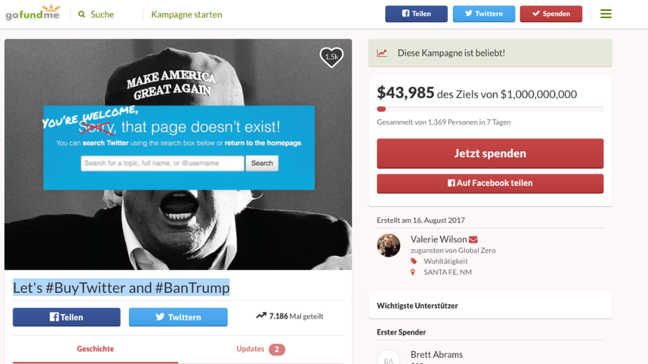 Crowdfunding: Ex-CIA-Agentin will Twitter kaufen und Trump vom Dienst verbannen Crowdfunding: Ex-CIA-Agentin will Twitter kaufen und Trump vom Dienst verbannen