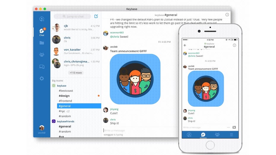 (Screenshot: Keybase) Slack-Alternative von Keybase ist Open Source und verschlüsselt