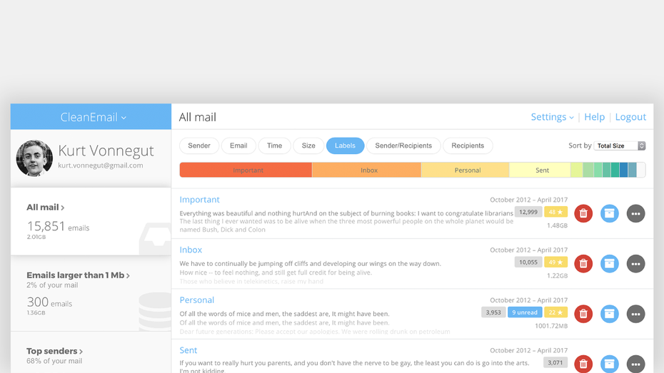 E-Mail-Postfach radikal ausmisten: So leicht geht‘s mit Cleanemail E-Mail-Postfach radikal ausmisten: So leicht geht‘s mit Cleanemail