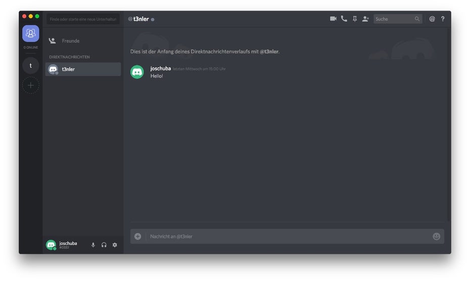 Die Direktnachrichten sind, wie die Nutzer bei Discord auch, server-übergreifend und daher außerhalb angesiedelt. (Screenshot: Discord)