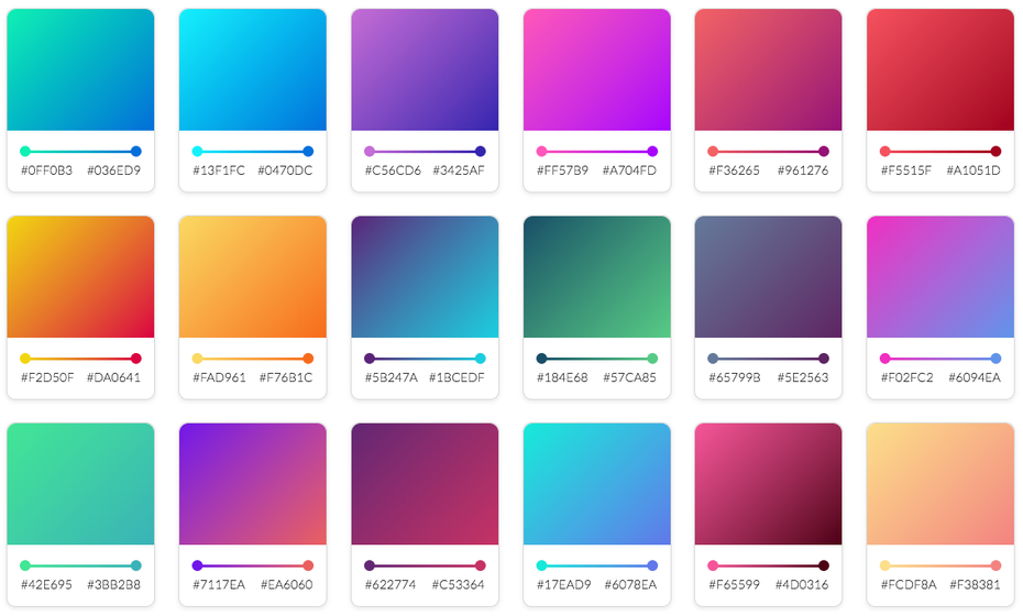 Gradients by CSS-Gears (Screenshot: t3n)