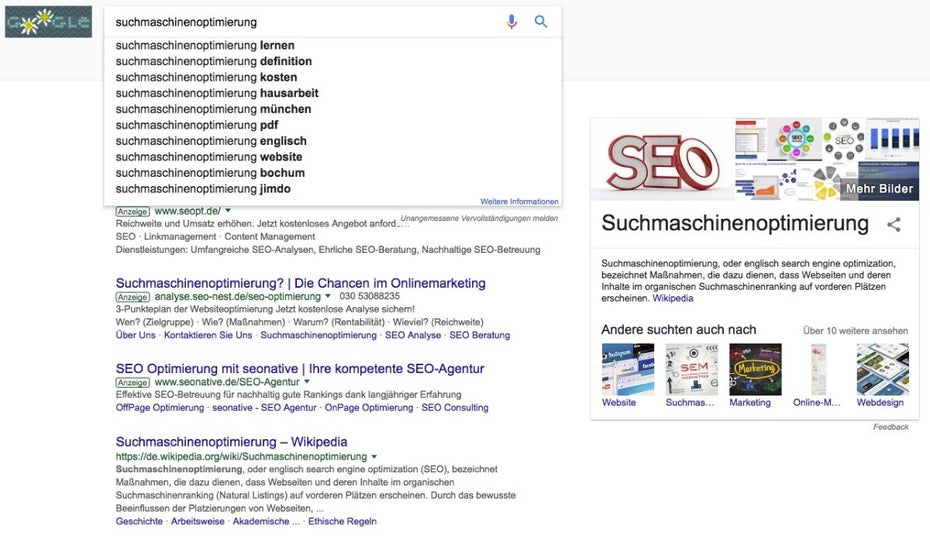 Keyword-Recherche Tools: Google Suggest