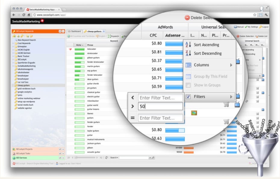 Keyword-Recherche Tools: SECockpit