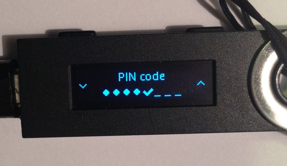 PIN-Eingabe beim Ledger Nano S