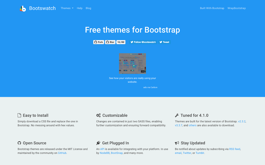 Auf Bootswatch findest du über 20 kostenlose Bootstrap-Themes. (Screenshot: Bootswatch/t3n.de)
