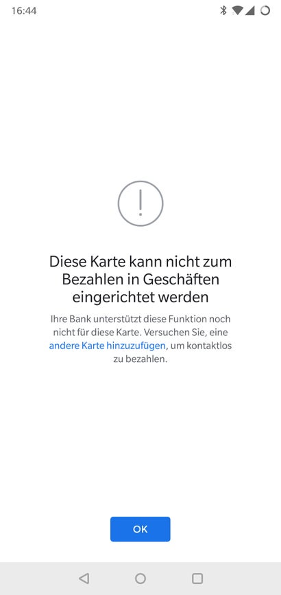 Aktueller Stand der Google Pay App: Kartenkönnen noch nicht zum Bezahlen in Geschäften eingerichtet werden. (Screenshot: t3n.de)