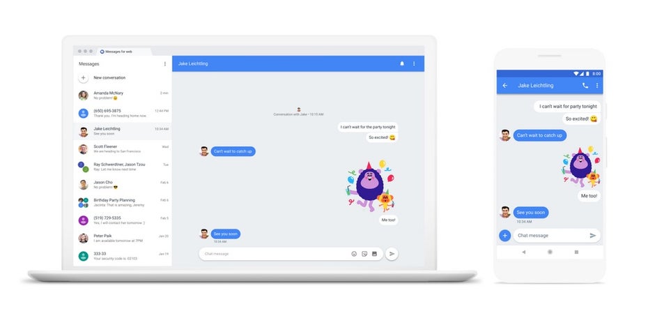 So sieht Android Messages Web aus. (Bild: Google)