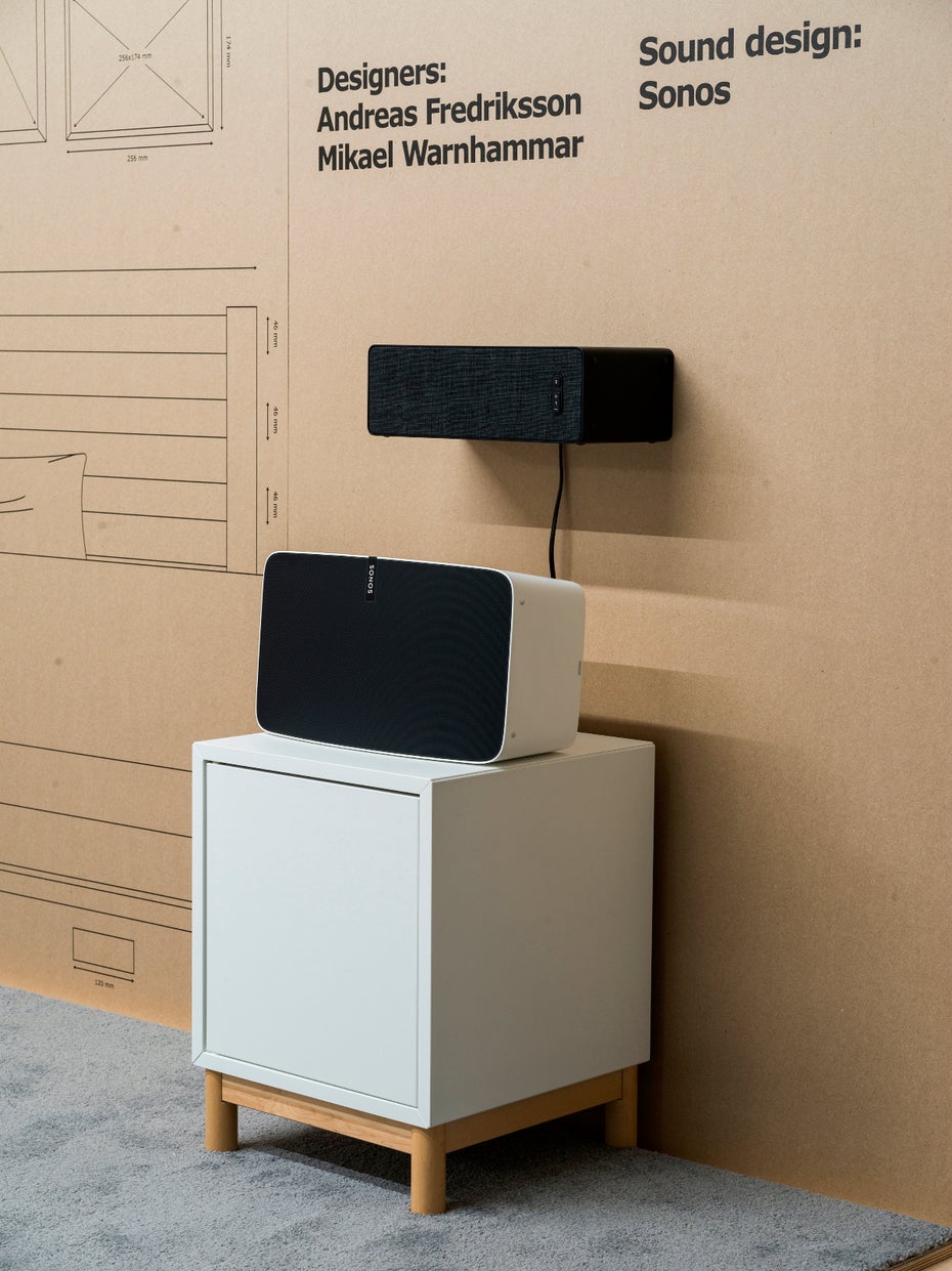 Die Ikea Symfonisk-WLAN-Speaker lassen sich auch als Regal benutzen. (Foto: Ikea)