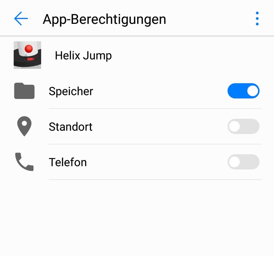 Die geforderten Rechte des Android-Spiels Helix Jump sind mehr als zweifelhaft. (Screenshot: t3n.de)