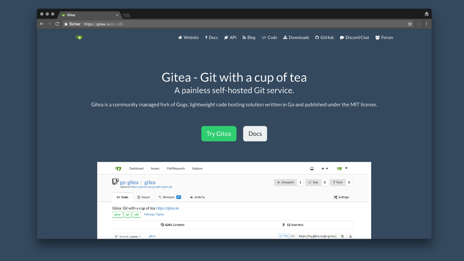 Keine Lust auf Github? Gitea läuft auf deinem eigenen Server