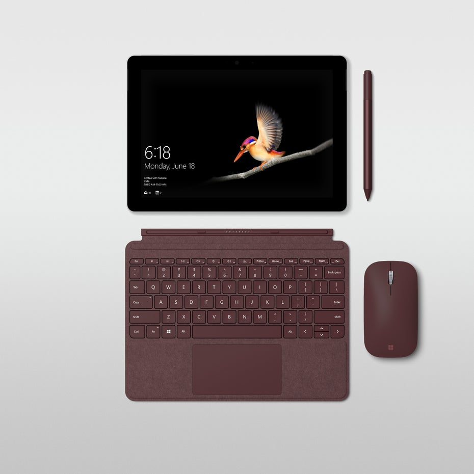 Microsoft Surface Go – Keyboard und Stift kosten extra. (Foto: Microsoft) 