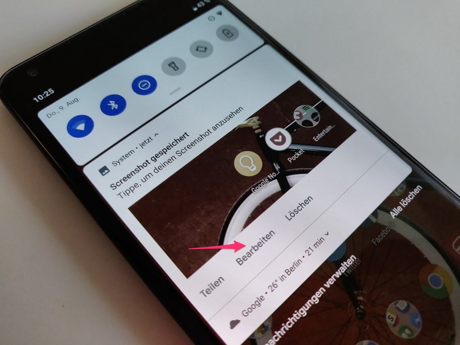 Screenshots lassen sich unter Android 9 Pie schnell bearbeiten und mit Anmerkungen versehen. (Foto: t3n.de)