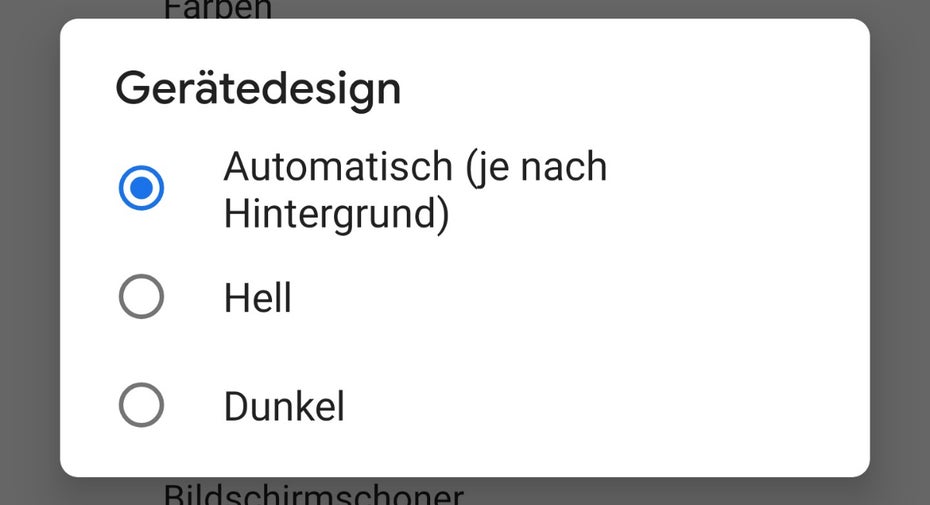 In den Einstellungen könnt ihr zwischen hellem, dunklem und adaptivem Theme wählen. (Bild: t3n.de)