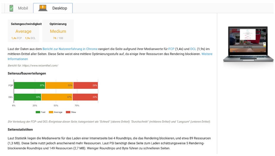 Googles Pagespeed Insights Tool