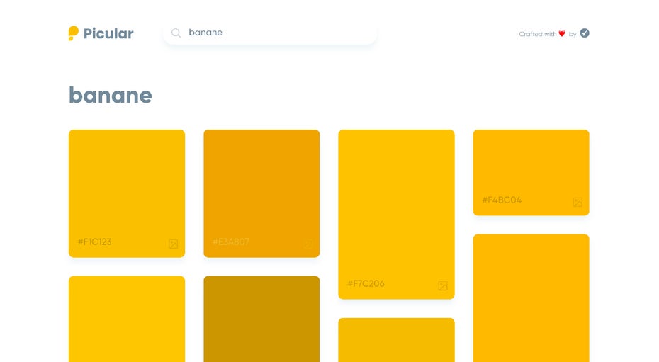 Picular ermittelt die Farben zu eurem Suchbegriff aus den Top-Ergebnissen der Google-Bildersuche. (Screenshot: Picular)