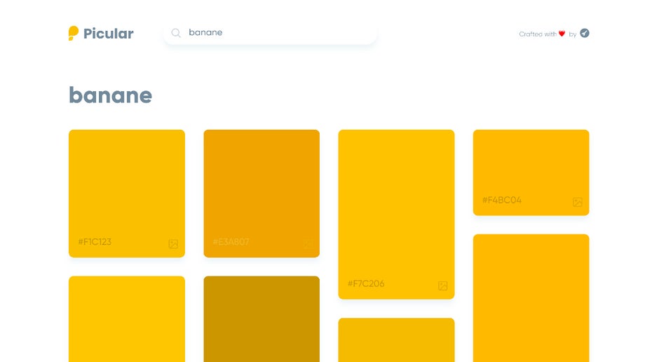 Picular ermittelt die Farben zu eurem Suchbegriff aus den Top-Ergebnissen der Google-Bildersuche. (Screenshot: Picular)