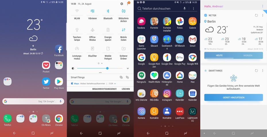 Ein Blick auf den Launcher des Galaxy Note 9. (Bild: t3n.de)