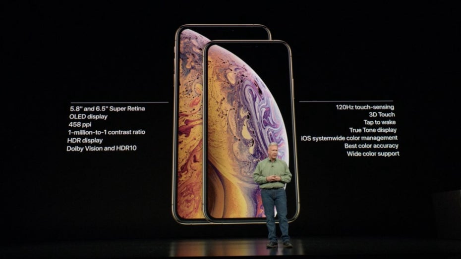 iPhone Xs vs iPhone Xs Max. (Screenshot. t3n.de)