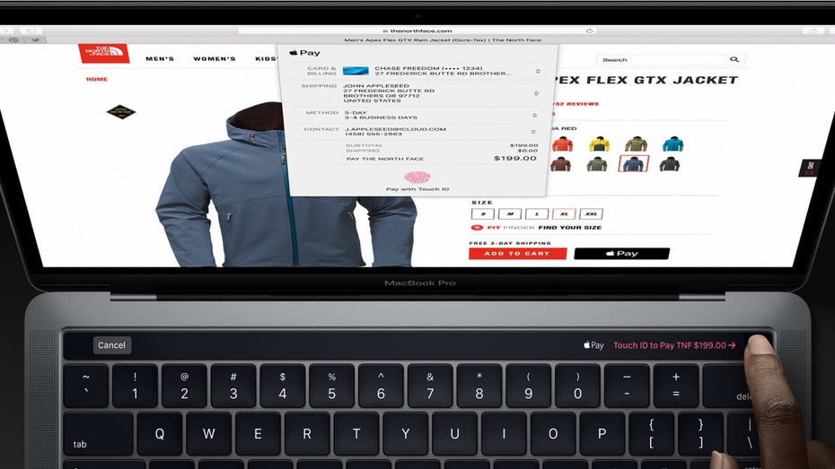 Mit Apple Pay könnt ihr auch am Desktop Bezahlungen vornehmen. (Bild Apple)