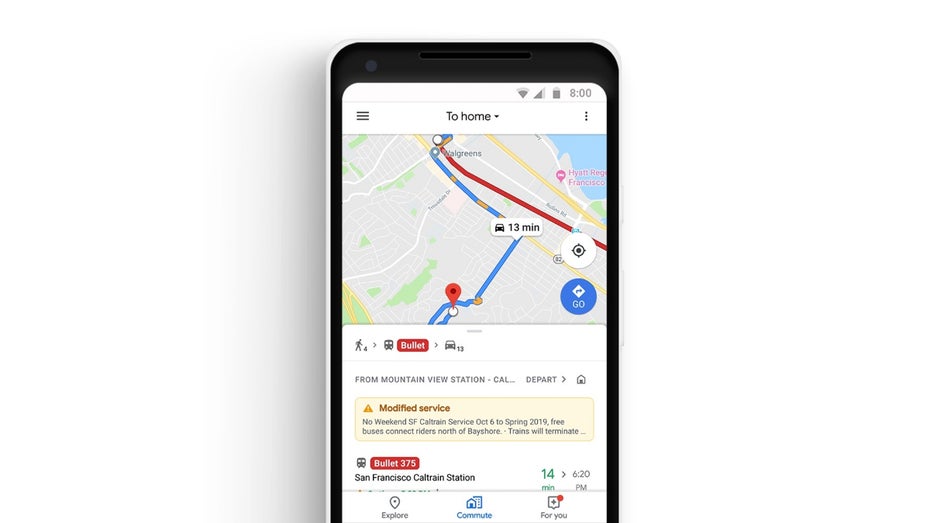 Google Maps unterstützt auch multimodale Verkehrsangebote. (Bild: Google)