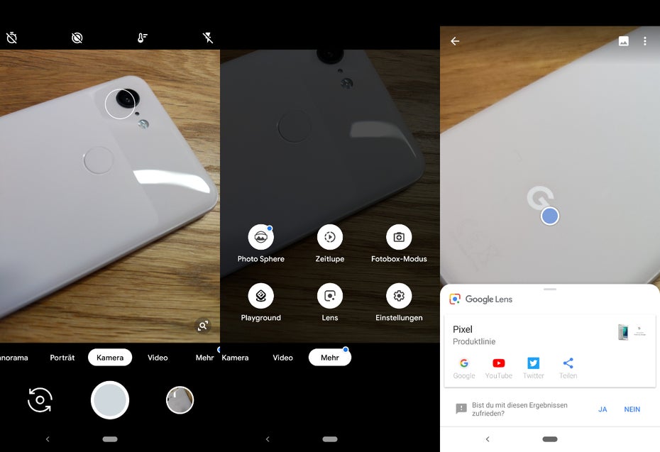 Ein Blick auf die Kamera-App des Pixel 3. (Bild: t3n.de)