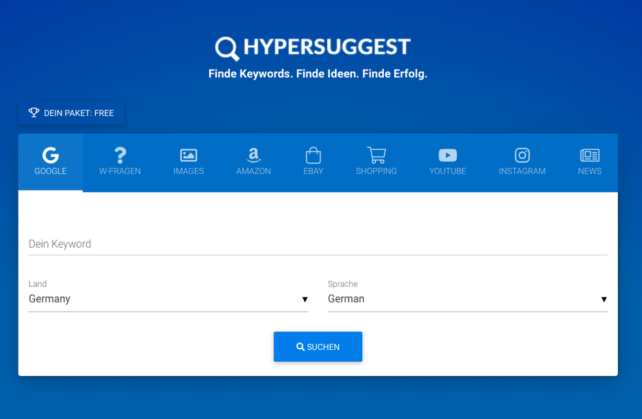 Keyword-Recherche Tools: Hypersuggest