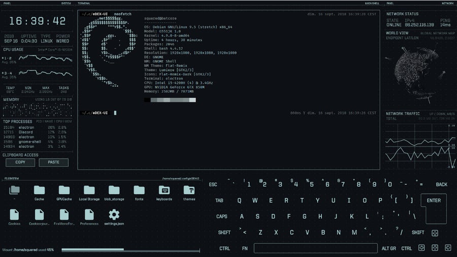 Edex-UI ist ein futuristisches Terminal-Interface für Science-Fiction-Fans