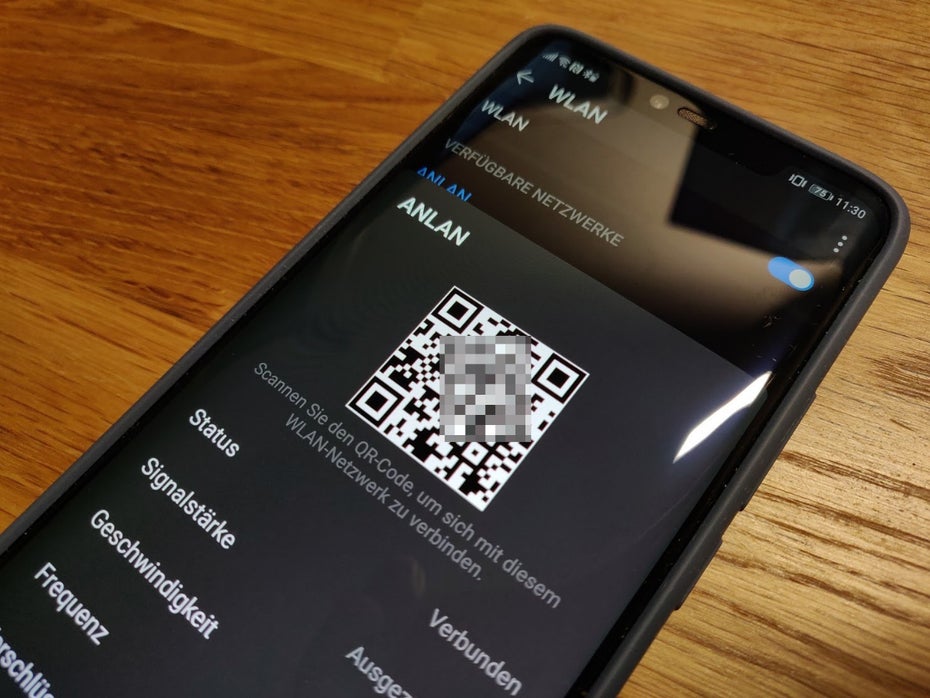 Per QR-Code sind die WLAN-Zugangsdaten ohne Getippe geteilt. (Foto: t3n.de)