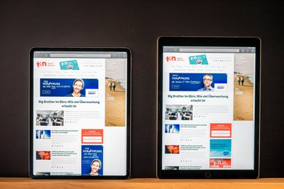 Links: das iPad Pro mit 12,9 Zoll von 2018, rechts das Vorgängermodell. (Foto: t3n)