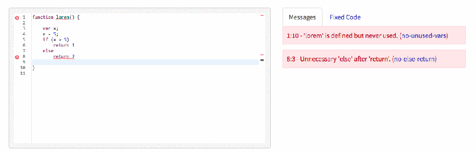 Eslint kann einige gefundene Probleme sogar von alleine lösen. (Screenshot: t3n.de)