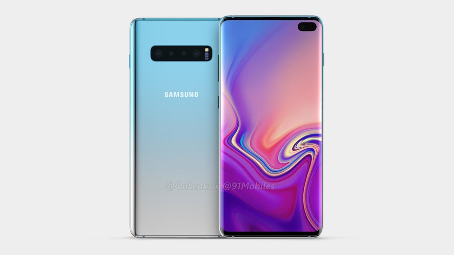 So soll das Samsung Galaxy S10 Plus aussehen. (Renderbild: Onleaks)