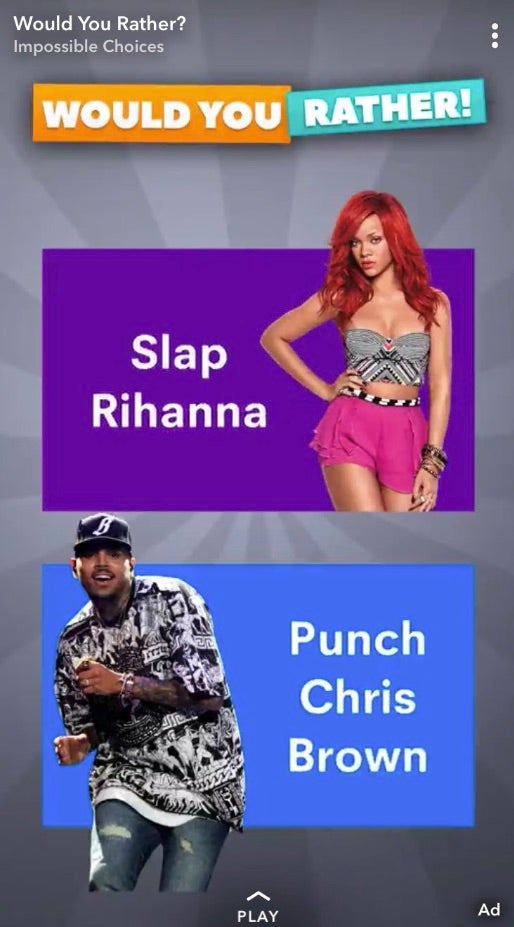 Snapchat-Werbung Slap Rihanna