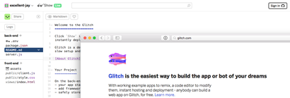 Ihr könnt euch auf das Programmieren konzentrieren. Glitch kümmert sich ums Deployment und Hosting. (Screenshot: Glitch)