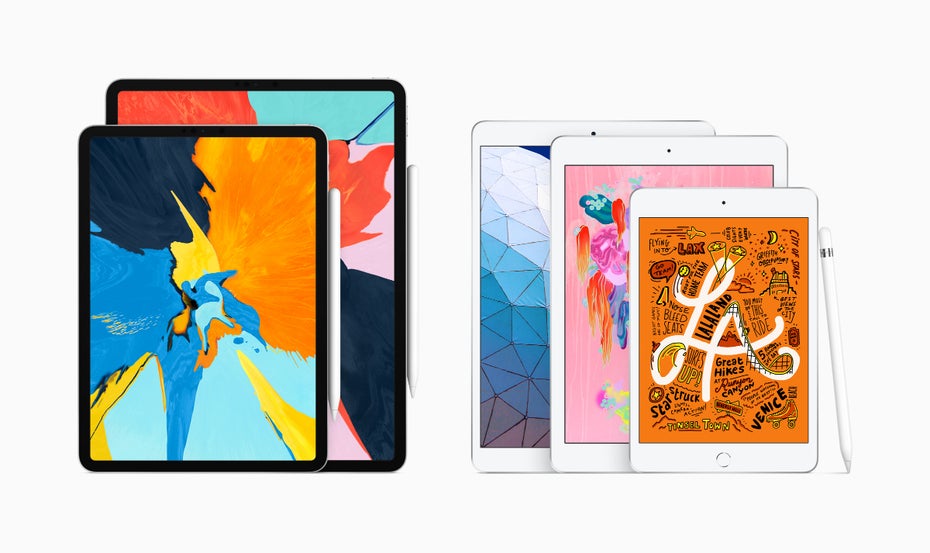 Die 2019 iPad-Familie besteht nun aus den iPad Pros, iPad Air, iPad mini und dem iPad. (Bild: Apple) 