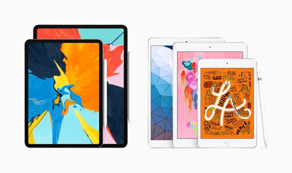 Die 2019 iPad-Familie besteht nun aus den iPad Pros, iPad Air, iPad mini und dem iPad. (Bild: Apple)