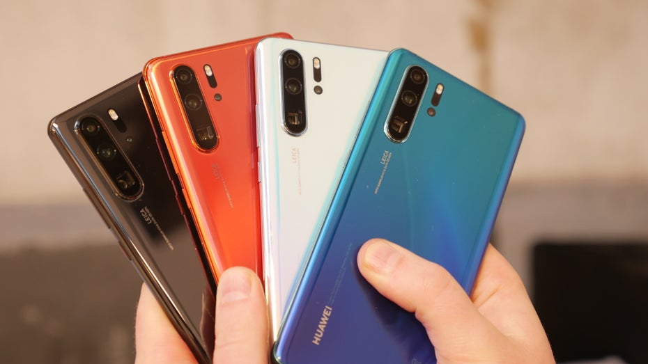 Einige Farben des Huawei P30 Pro – das weiße Modell kommt nicht nach Deutschland. (Foto: t3n)