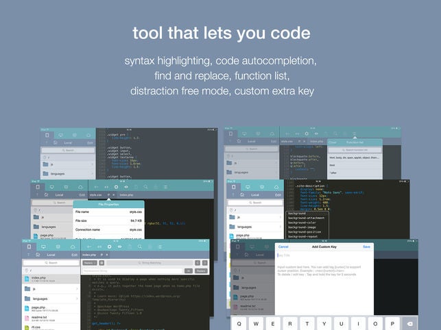 Koder ist ein kostenloser Code-Editor für iOS. (Grafik: RemuzLab)