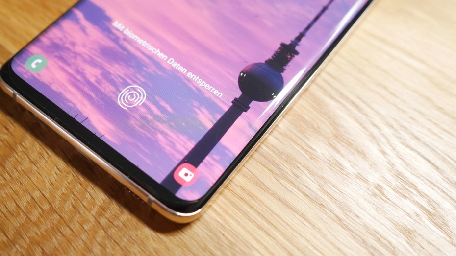 Der In-Display-Fingerabdruckensor des Samsung Galaxy S10 (Plus) ist nicht so schnell wie ein herkömmlicher. (Foto: t3n) 