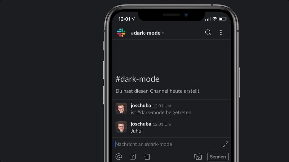 Nach dem neuen Logo kommt der Dark Mode für Slack. (Screenshot: t3n) Slack bringt Dark Mode für seine Smartphone-Apps