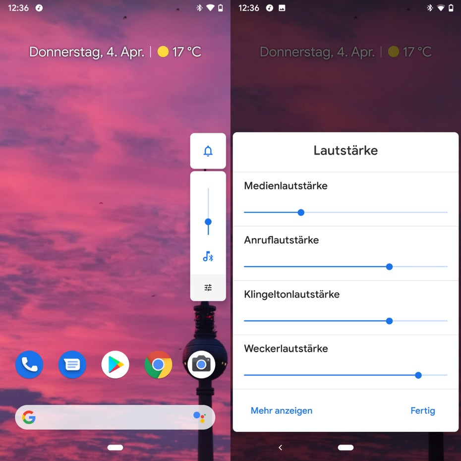 Android Q bringt mehr Kontrolle bei der Lautstärkeregelung zurück. (Bild: t3n) 