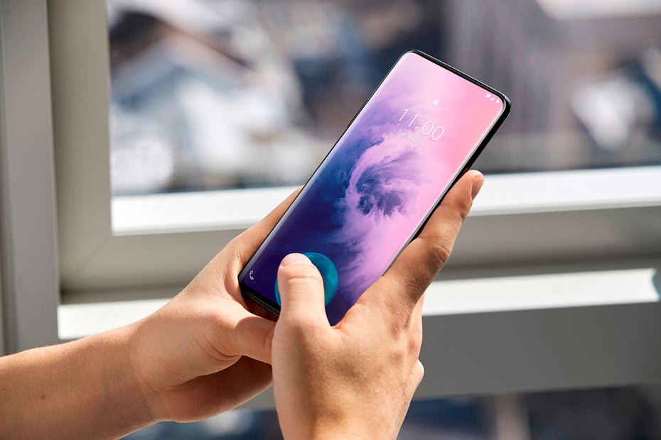 Der in-Display-Fingerabdrucksensor des Oneplus 7 (Pro) ist schneller als andere Lösungen. (Foto: Oneplus)