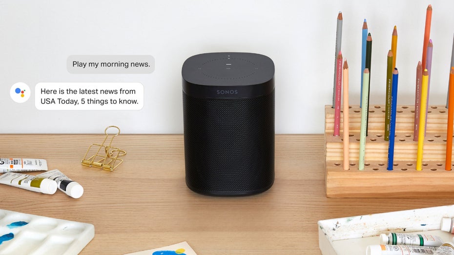 Sonos One mit Google Assistant. (Bild: Sonos) Sonos One und Beam mit Google Assistant oder Alexa: Nutzer haben die Wahl