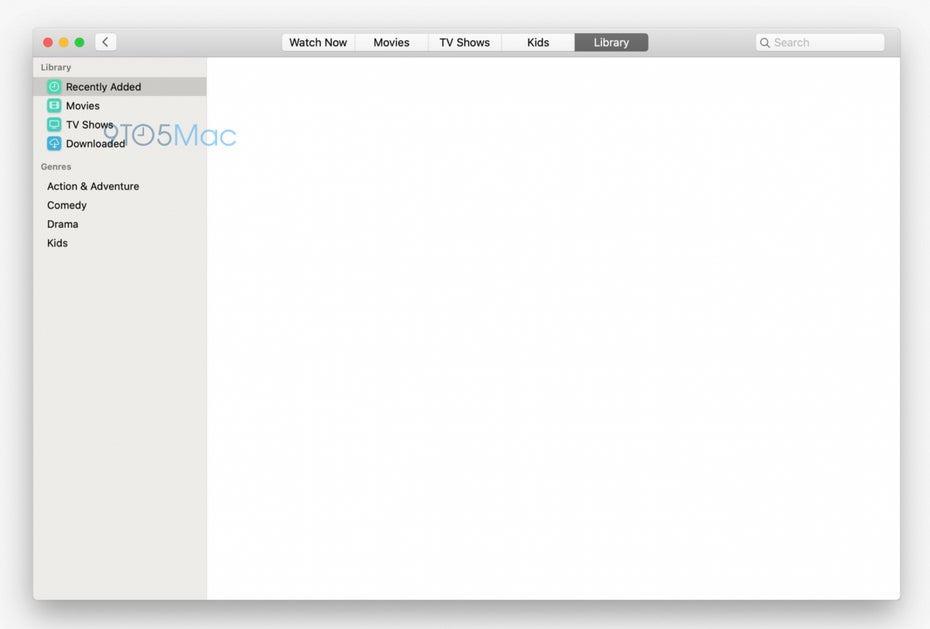 macOS 10.15 – Screenshot der neuen TV-App. (Bild: 9to5Mac)