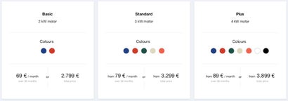 Neuer vernetzter Elektroroller von Unu – alle Farben und Preise. (Bild: Unu)