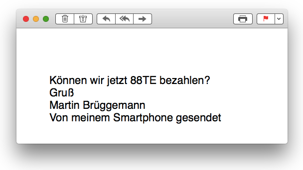 Wenn so eine E-Mail in der Buchhaltung landet, kann man sehr schnell sehr viel Geld verlieren. (Screenshot: t3n) „Bitte zahlen. Gruß, Chef“ – wie die CEO-Abzocke funktioniert