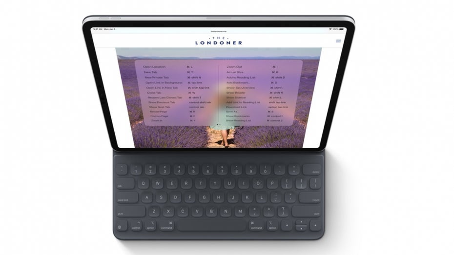 iPadOS unterstützt Keyboard-Shortcuts. (Bild: Apple)