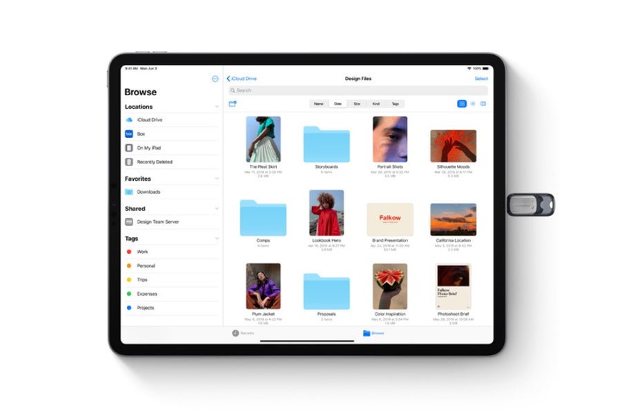 iPadOS bietet Unterstützung für externe Datenspeicher. (Bild: Apple)