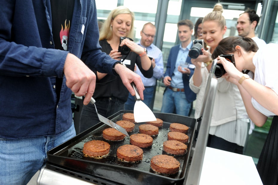 The Beyond Meat Burger: Die Fleischersatzburger bei einer Pressevorführung des Anbieters Gourmondo. (Foto: dpa)