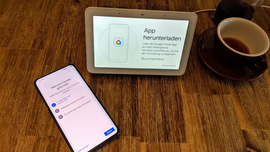 Smart-Display: Die Einrichtung erfolgt per Google-Home-App auf dem Smartphone. (Foto: t3n)