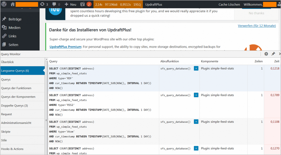 WordPress: Query Monitor im Einsatz